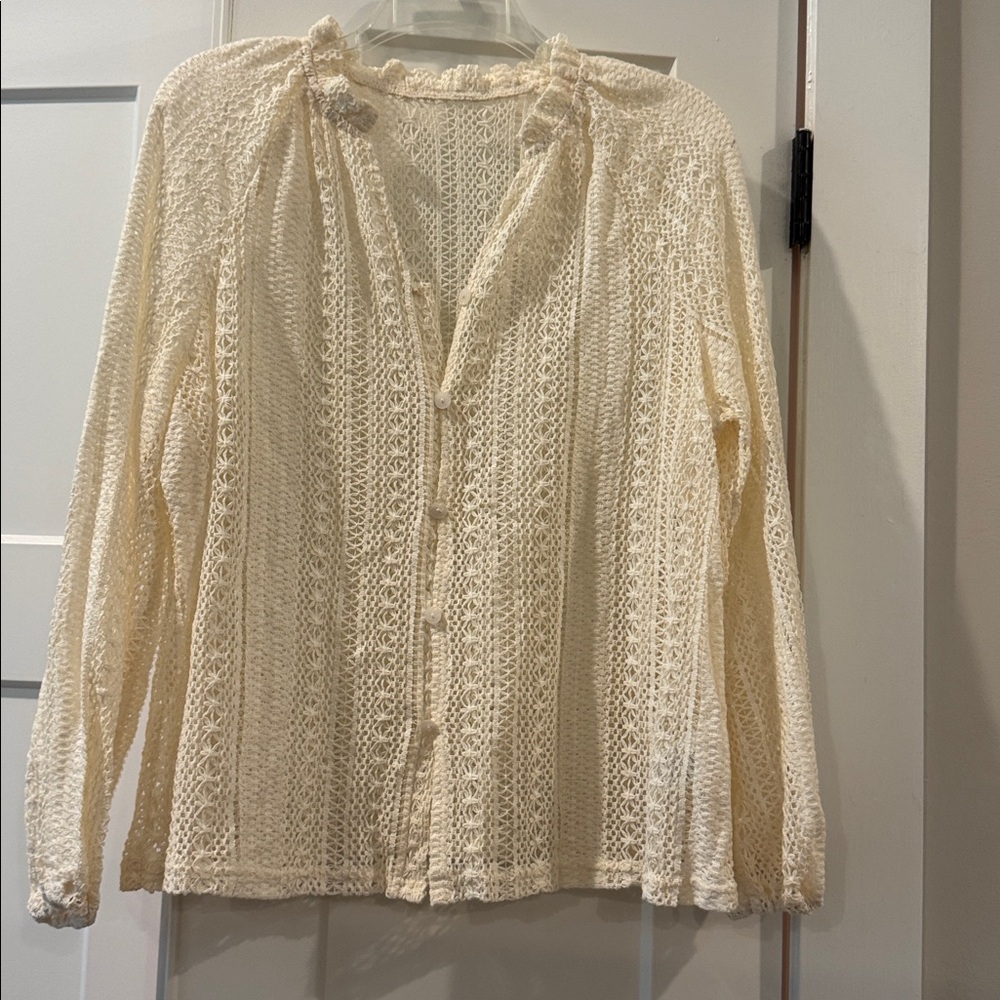 SHEIN Cream Lace Blouse